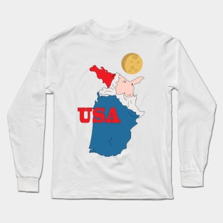 A funny map of the USA Long Sleeve T-Shirt